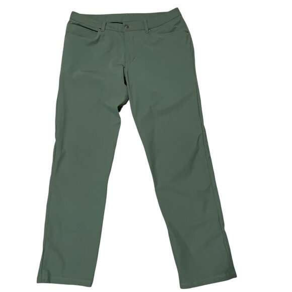 Lululemon ABC Pant Classic Warpstreme M5ADE Green Pants Men's Sz 34 - Picture 1 of 8